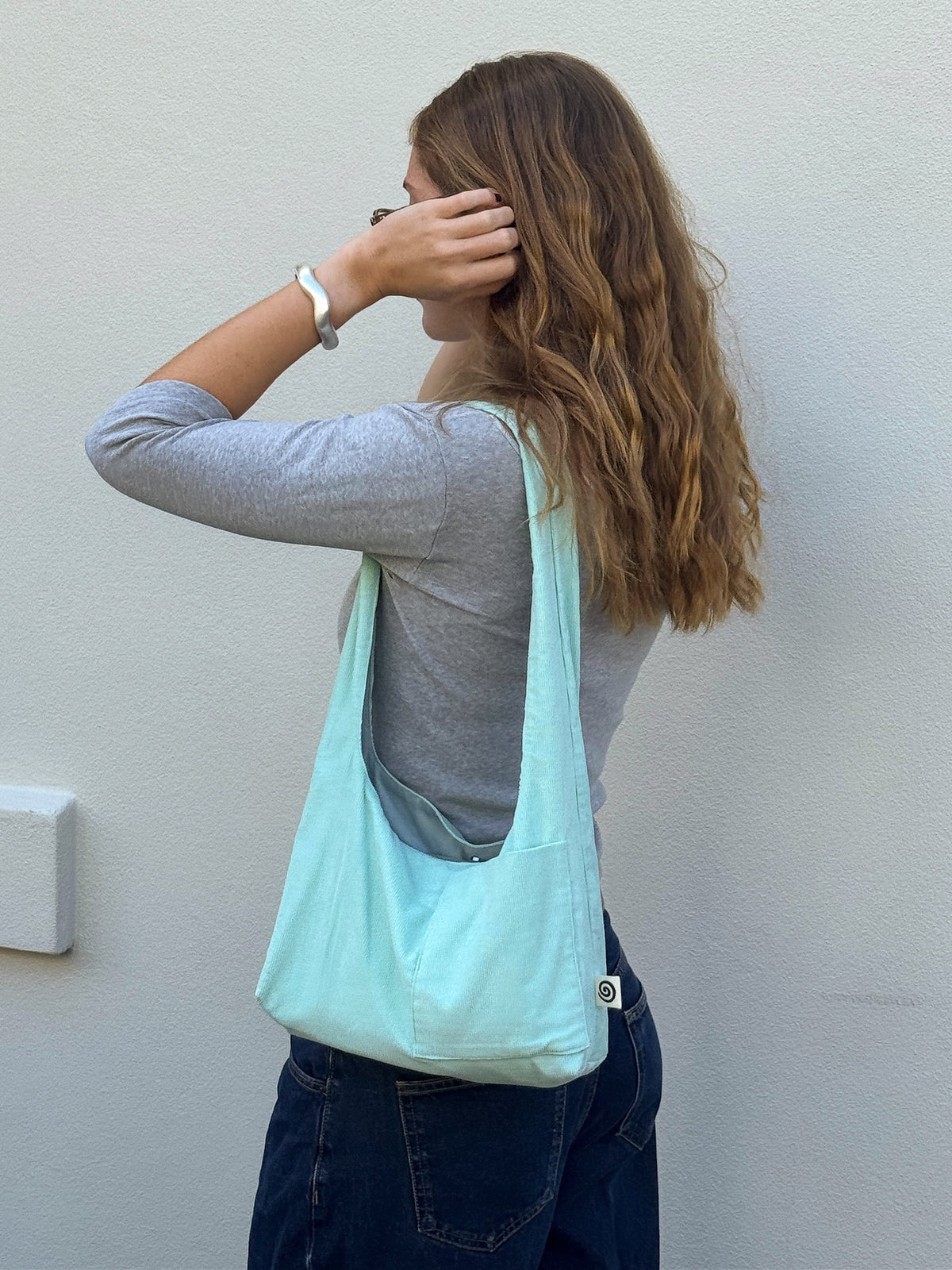 Corduroy Shoulder Bag in Mint